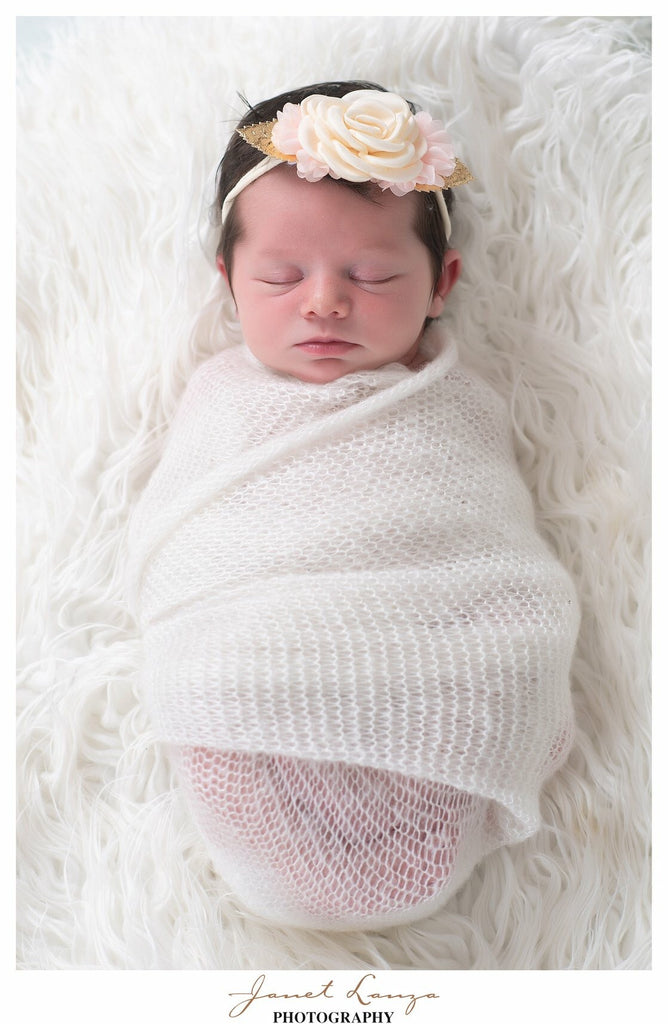 Francesca - Pink, cream and gold flower Headband