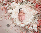 Grace- Pink and white flowers accents with white lace