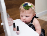 Donna- Olive, Cream, Navy Felt Headband