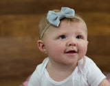 Leather Chloe Bow- Gray