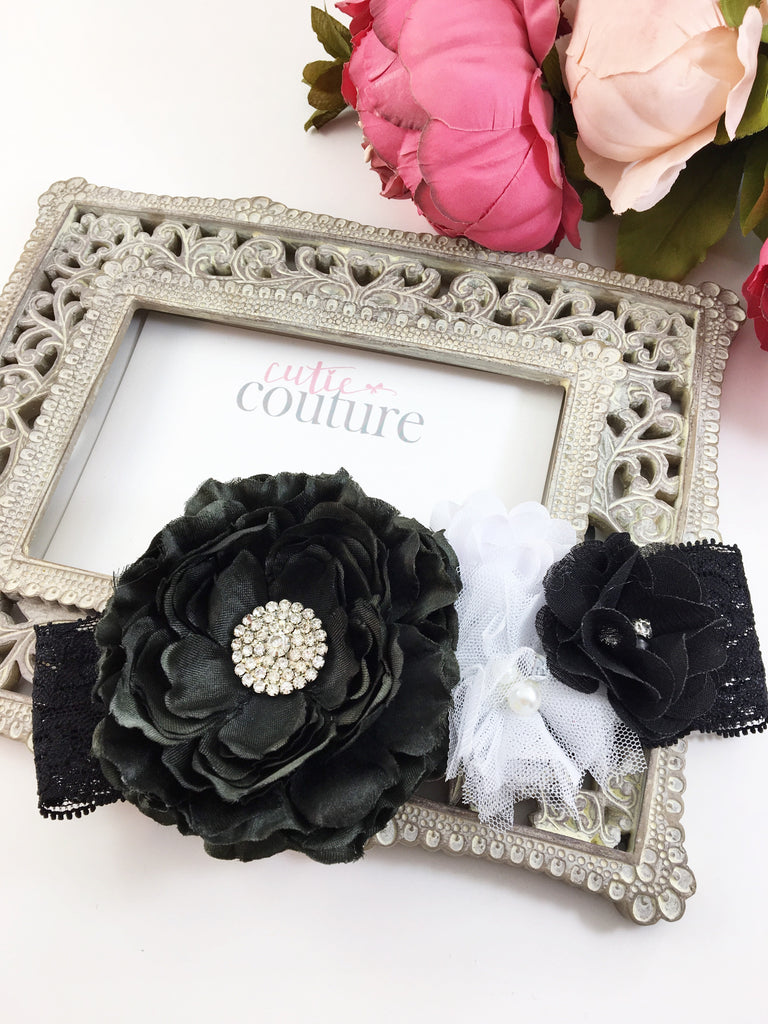 Rosanna- Black and White Headband