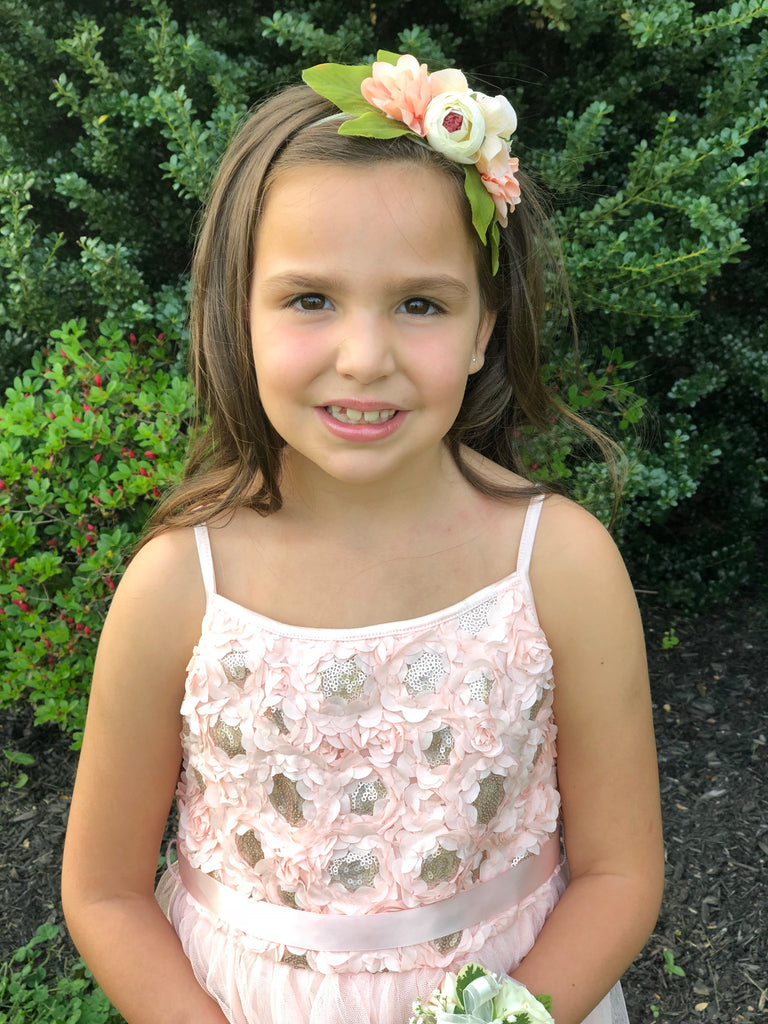 Francesca - peach and cream flower Headband