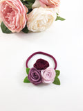 Donna- Cranberry, Mauve, Pink Felt Headband