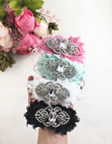 Ariana- Rhinestone Shabby Hard Headband