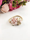 Francesca - Blush, tan and cream flower Headband