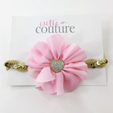 Penelope-Pink and Gold Heart Headband