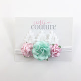 Grace- Pink and Mint With White Lace