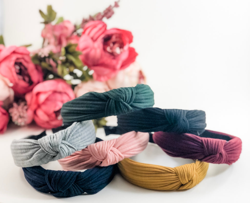 Twisted Knot Hard Headband-Cotton stripe