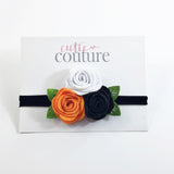 Donna- Orange, Black and White Felt Headband