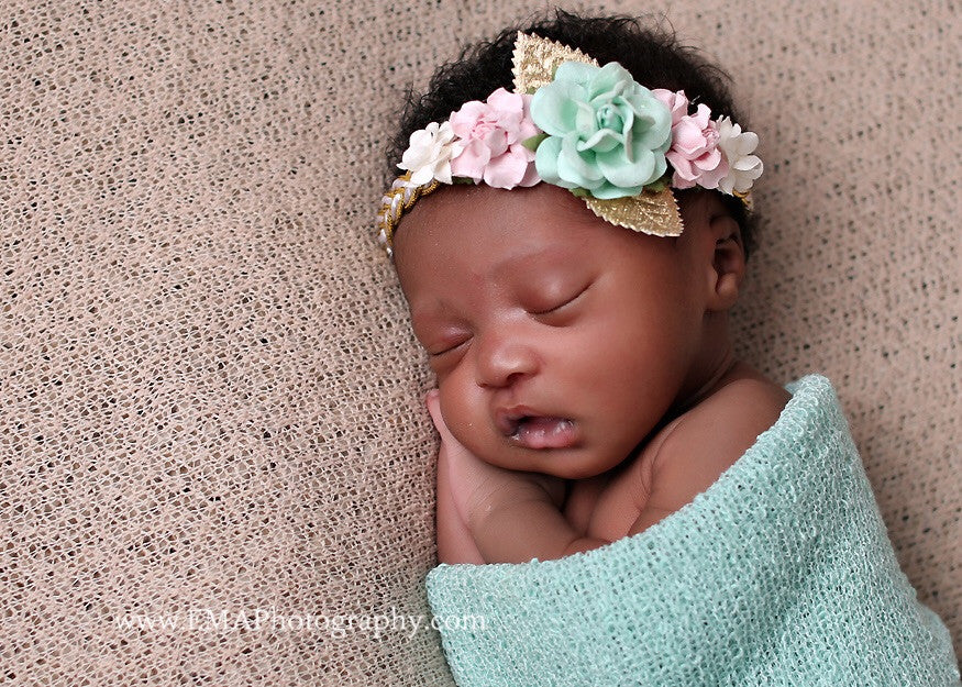 Valentina- Mint, Pink, and Ivory Headband
