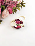 Francesca - red, cranberry and cream flower Headband