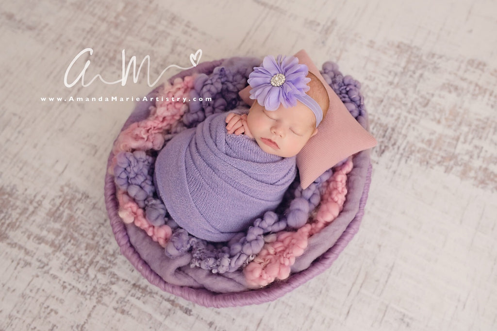 Lavender Flower with rhinestone