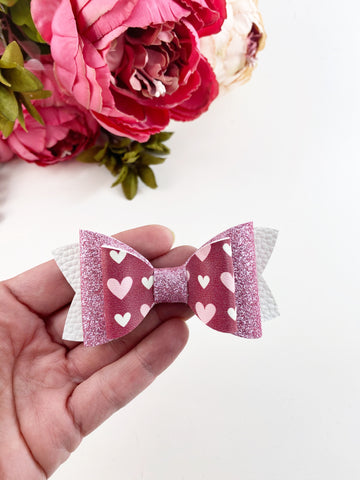 Double Bow Heart Clip or Headband