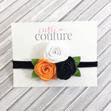 Donna- Orange, Black and White Felt Headband