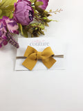 Leather Myah Bow- Mustard