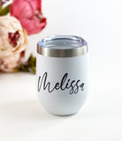 Personalized name wine tumblers