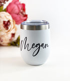 Personalized name wine tumblers