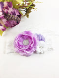 Rosanna- Lavender and white with feather