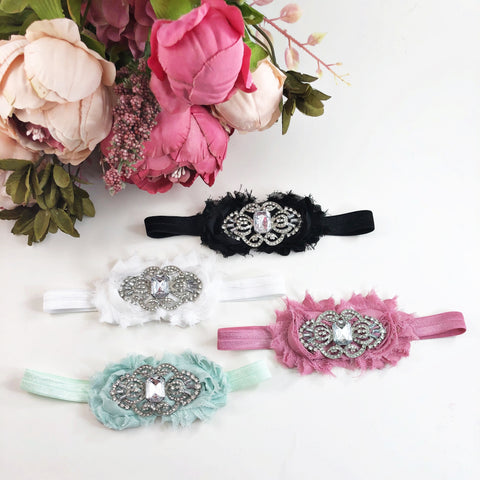 Ariana- Rhinestone Shabby Headband