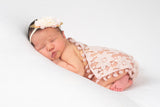 Francesca - Pink, cream and gold flower Headband