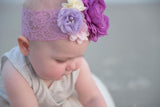 Rosanna- Purple, Lavender, Cream and Pink Headband