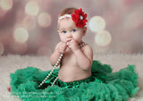 Penelope- Red flower on a Polka Dot Headband