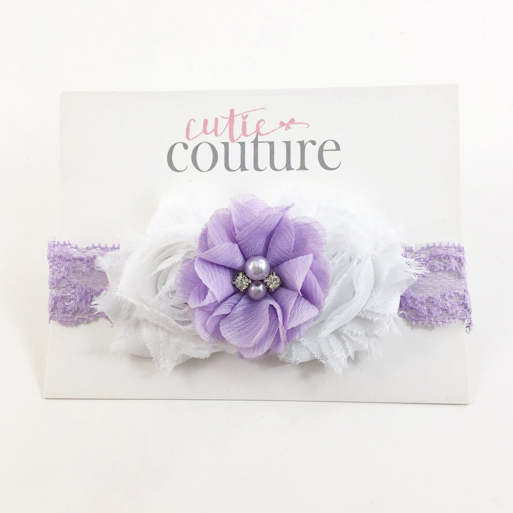 Brianna- Lavender and white headband