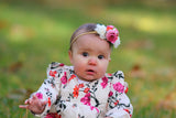 Francesca - Pink, Red and Cream flower Headband