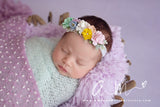 Aubrey -Rainbow Floral Crown Headband