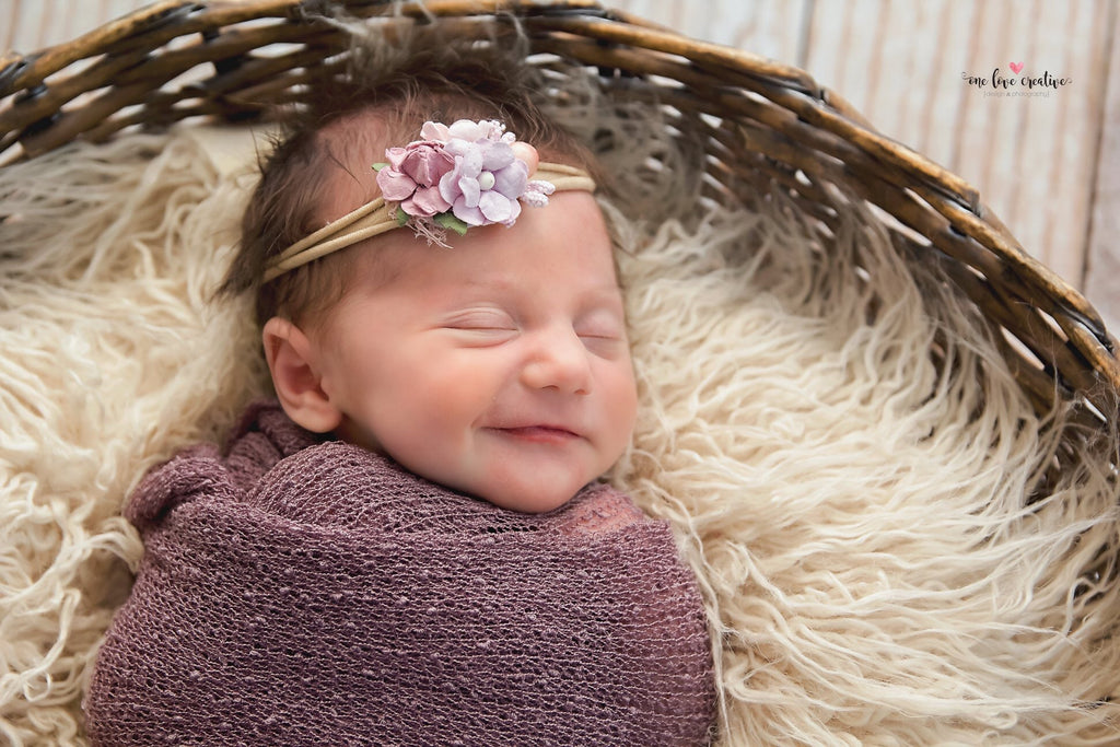 Francesca - dusty rose, pink and lavender flower Headband