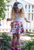 Samantha- White Flower on Gold Sequin Headband