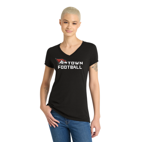 ATOWN FOOTBALL WOMEN'S VNECK TEE