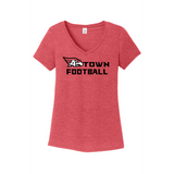 ATOWN FOOTBALL WOMEN'S VNECK TEE