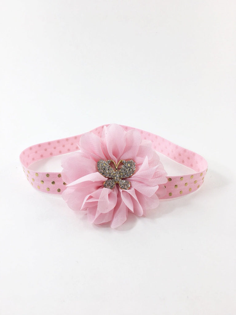 Luciana-Pink butterfly headband