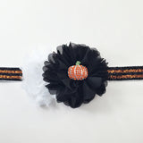 Gabriella- Pumpkin Headband- Black and White Pumpkin Headband
