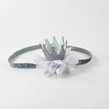 Princess Crown headband- Silver and White