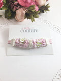 Olivia- Floral Crown Headband- Pink and White