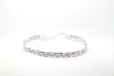 Silver and White braided headband
