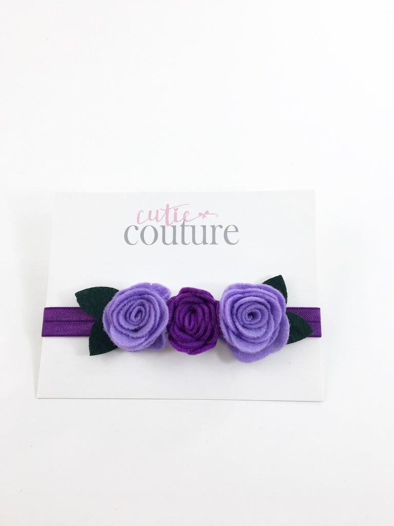 Donna - Purple and Lavender felt flower headband
