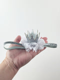 Princess Crown headband- Silver and White