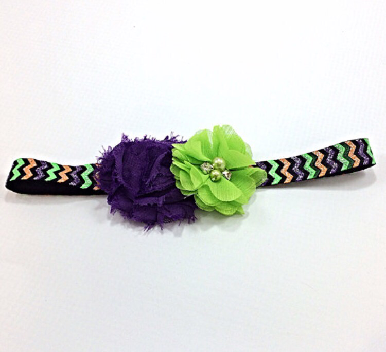 Camilla- purple and green halloween headbands