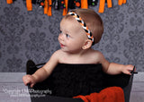 Brandi- Orange, Black, and White Braided Headband