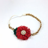 Gabriella- Red and Green on gold sequin headband