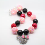 Minnie Necklace- red and pink
