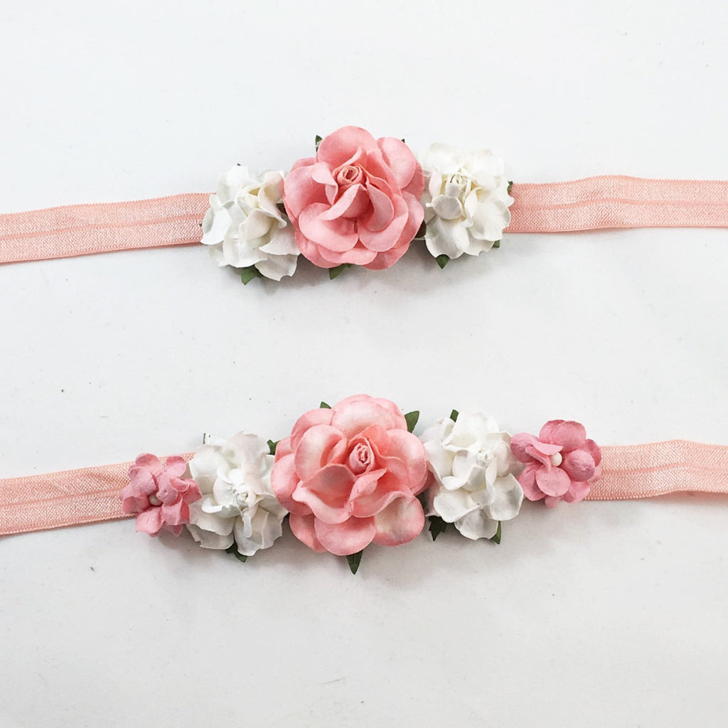 Mommy and Me- Coral and Cream Headband