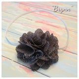 Brynn- Charcoal burlap Headband