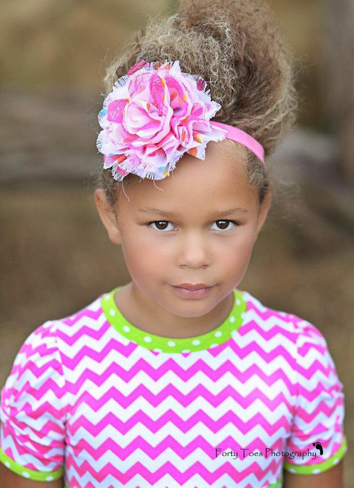 Lacey- Party Dot Flower Headband