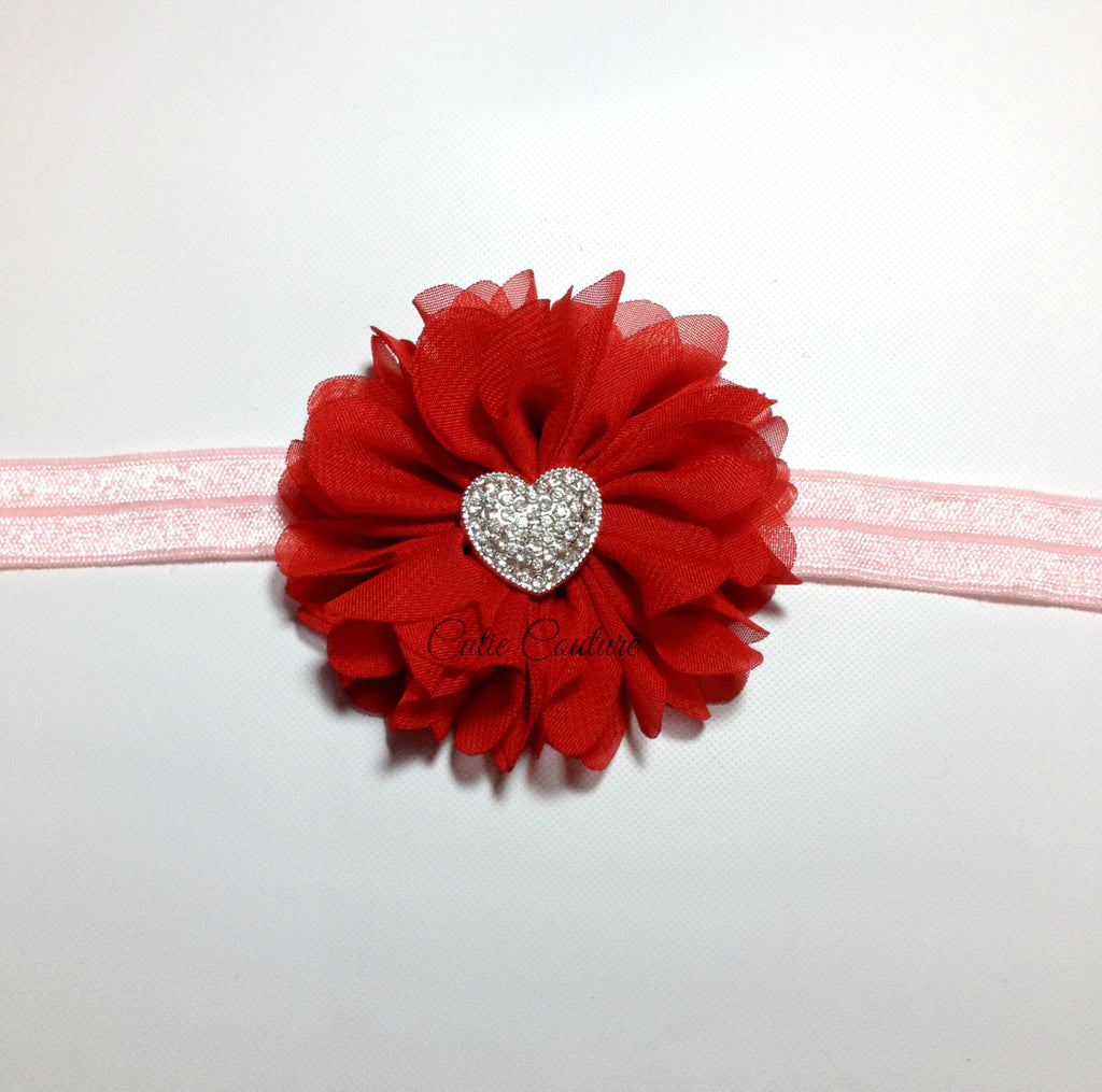 Luciana- Red Heart Headband
