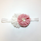 Trisha- White and Dusty Rose Headband