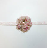 Cammie- Pink Floral Headband or Clip